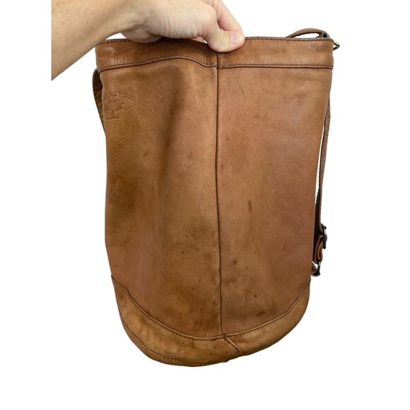 Vintage Ellington Leather Sling Backpack RUCKSACK Portland Oregon Brown - Picture 8 of 10